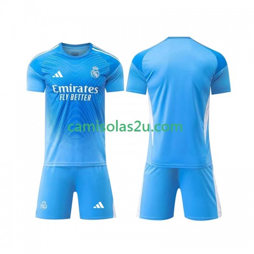 Camisolas de futebol Real Madrid Guarda Redes Criança Equipamento Principal 2025/26 Manga Curta Camisolas de futebol Real Madrid Guarda Redes Criança Equipamento Principal 2025/26 Manga Curta